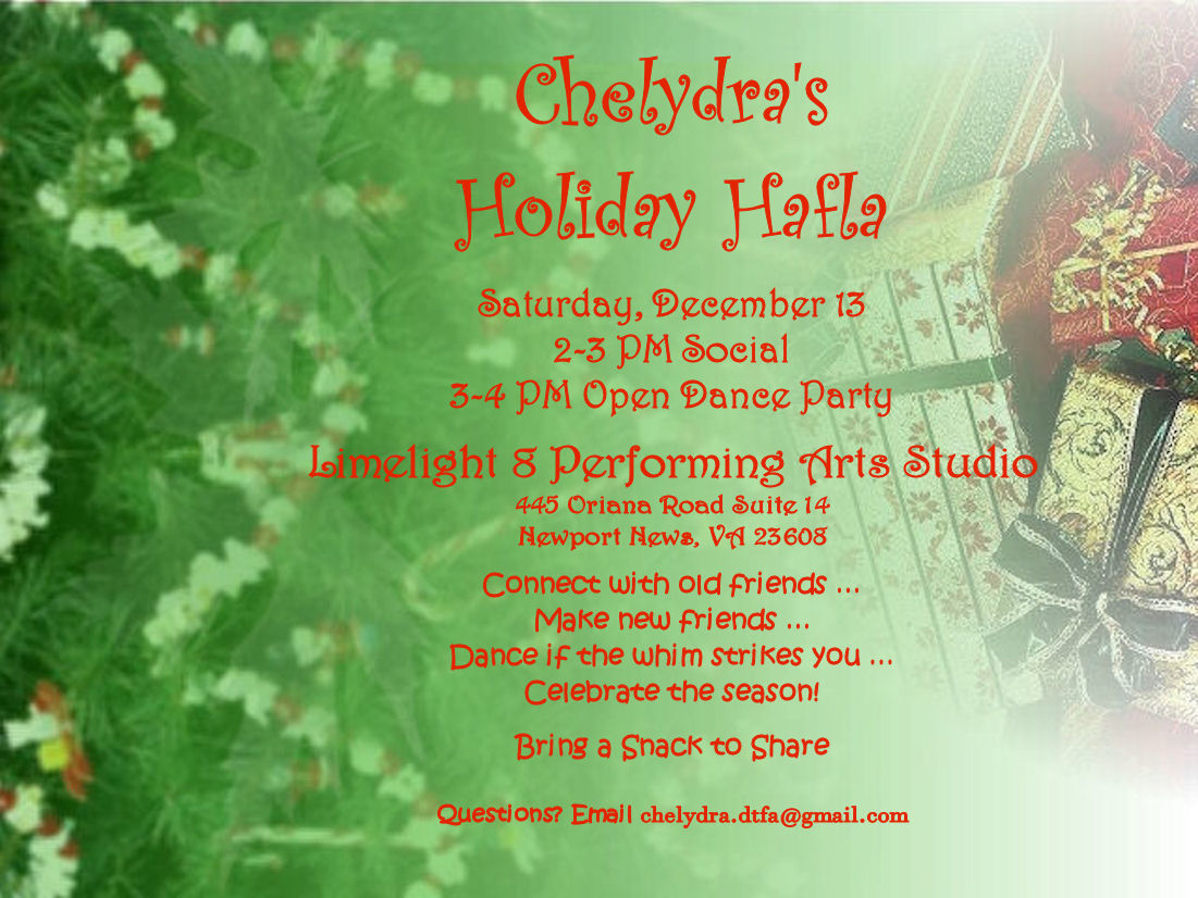 Christmas-themed dance party invitation.